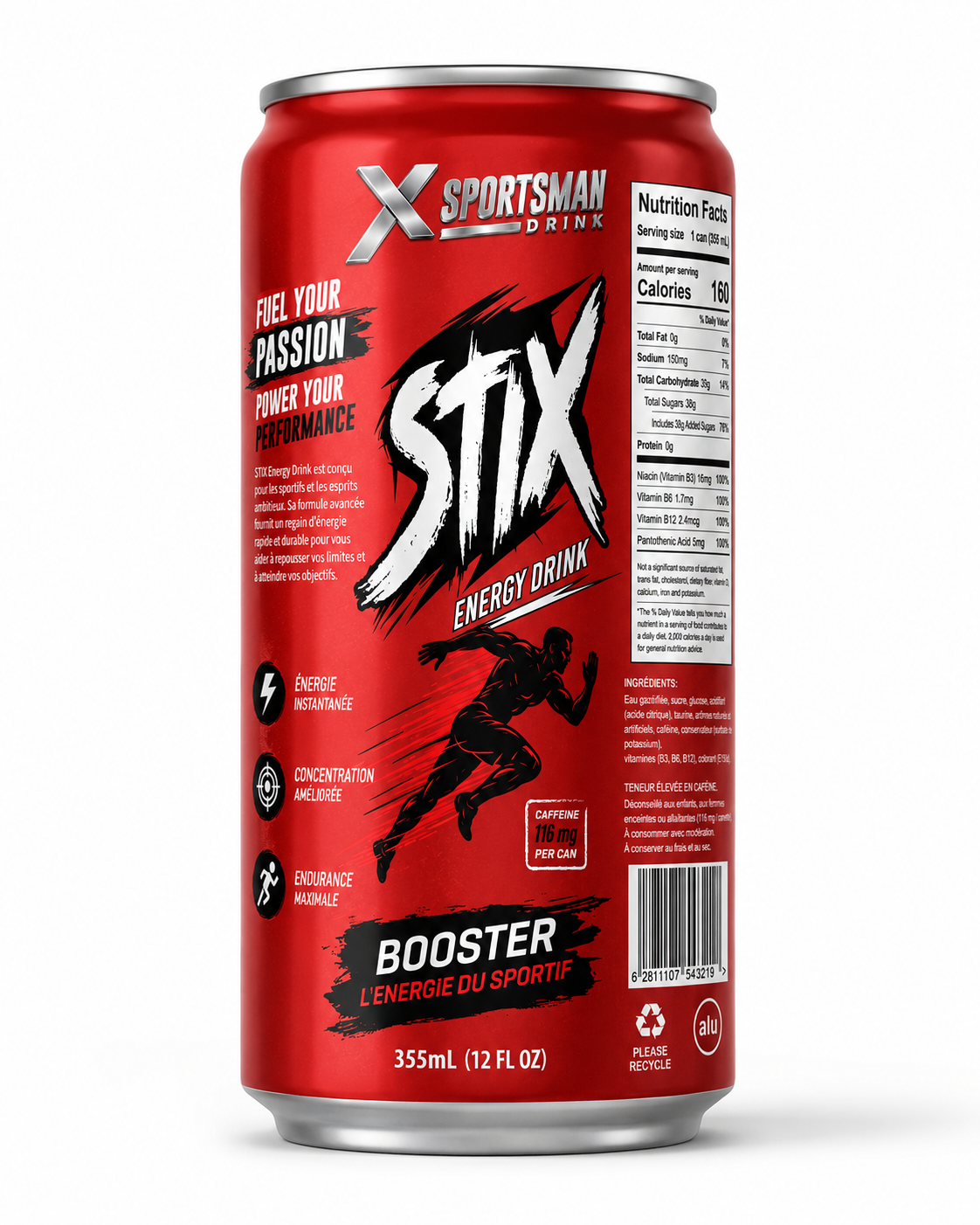 STIX Original Energy Drink — 12-Can Case